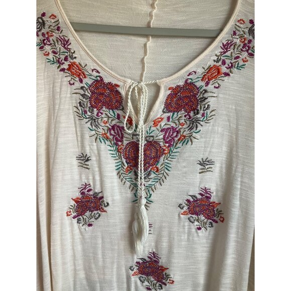 Entro Womens Sz Small Blouse Floral Embroidered Flowy Ruffle Sleeves Boho**Read* - Picture 2 of 10